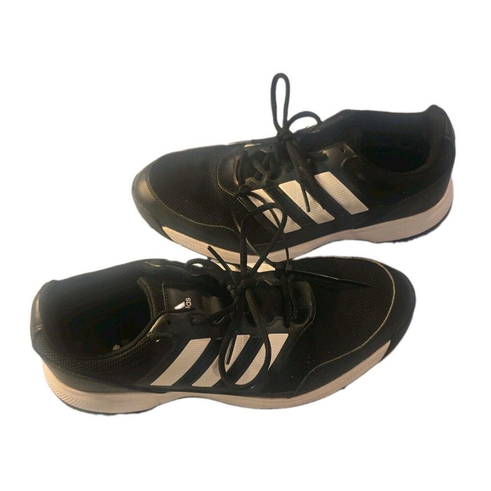 Adidas Men's Black White Soft Spike Golf Shoes Lace Up Golf Cleats Size 12
